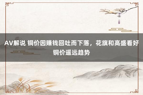 AV解说 铜价因赚钱回吐而下落，花旗和高盛看好铜价遥远趋势