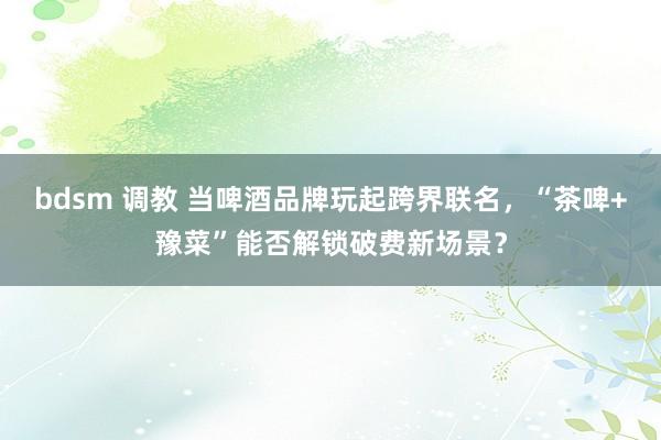 bdsm 调教 当啤酒品牌玩起跨界联名，“茶啤+豫菜”能否解锁破费新场景？